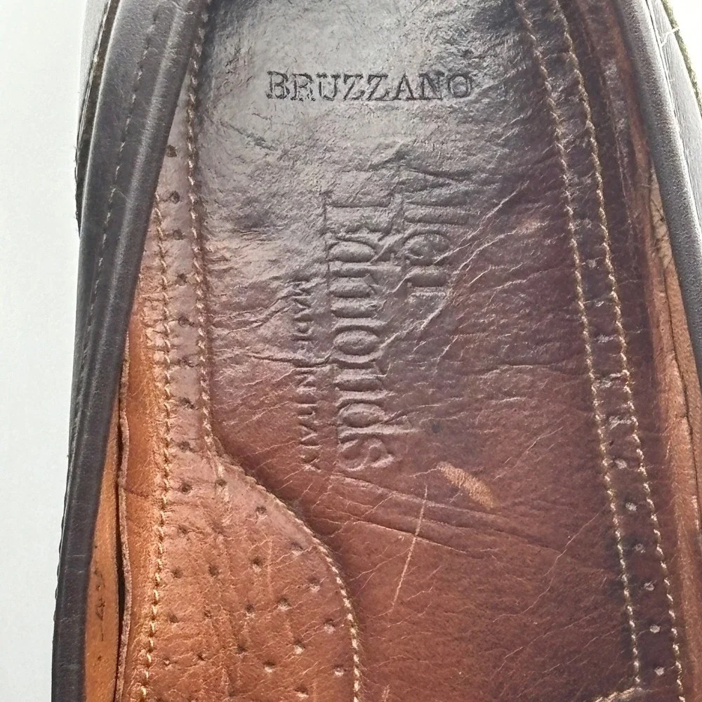 Allen Edmonds Bruzzano 9B Bit‎ Loafers Mens Dark Brown Leather Horsebit Italy